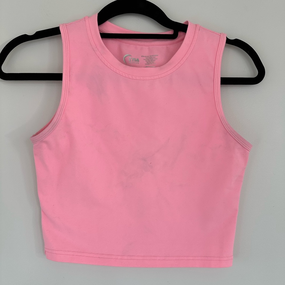 Zyia Muted Pink Stronger High Neck Tank Crop Size Small